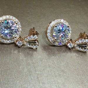 18K Diamond Pie Plate Earrings main image 1